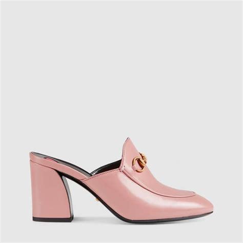 pink gucci mule|gucci high heel mules.